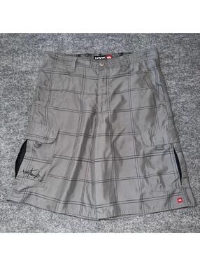 Tony Hawk Grey Striped Swim Trunks Mens MD 32 Vintage Y2K 90s Rare